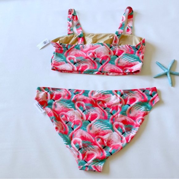 Old Navy | Bandeau Bikini 2-Piece Swim Set Flamingo Fun Pink New 2X Plus Size - Picture 10 of 16